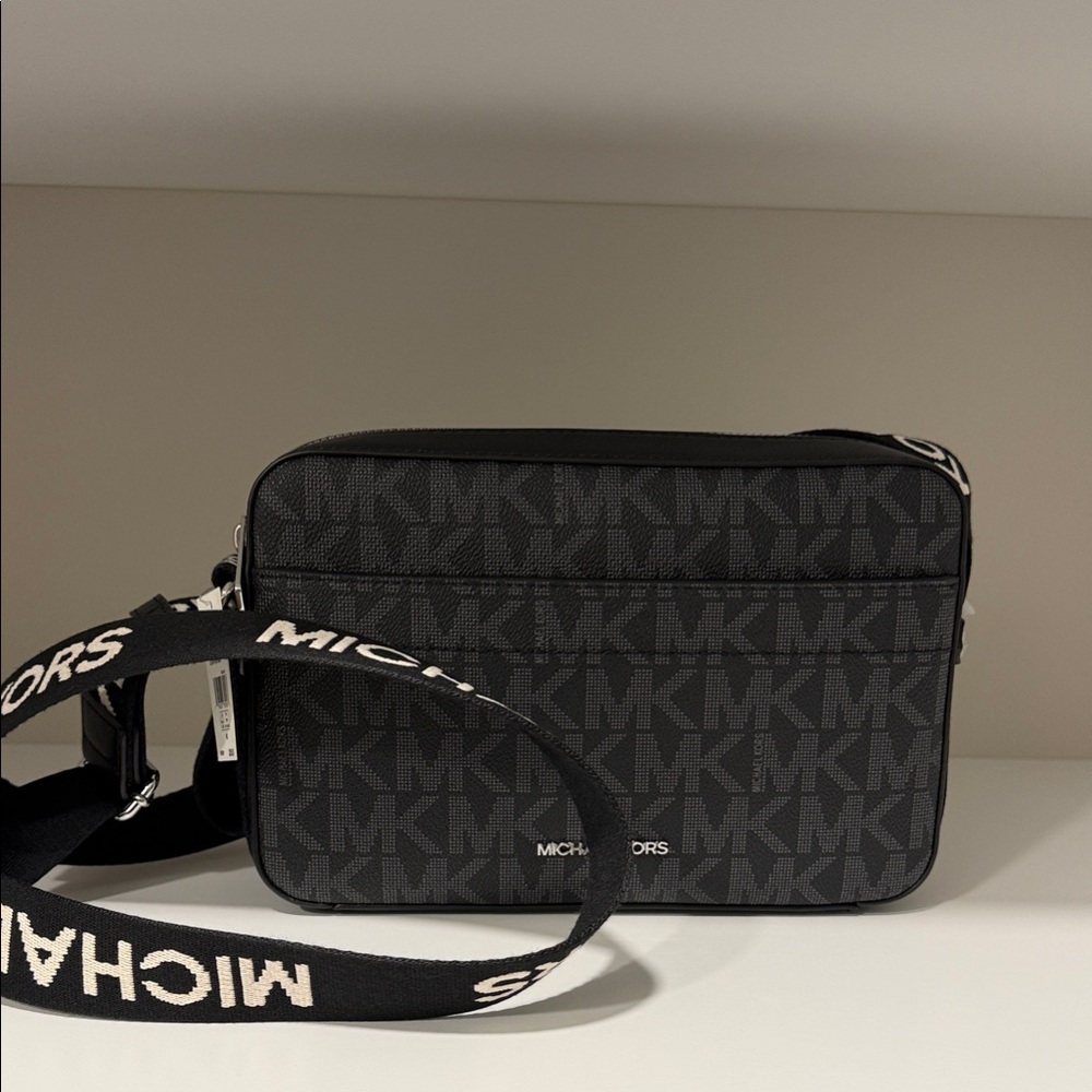 Michael Kors Gray and Black Messenger Bag